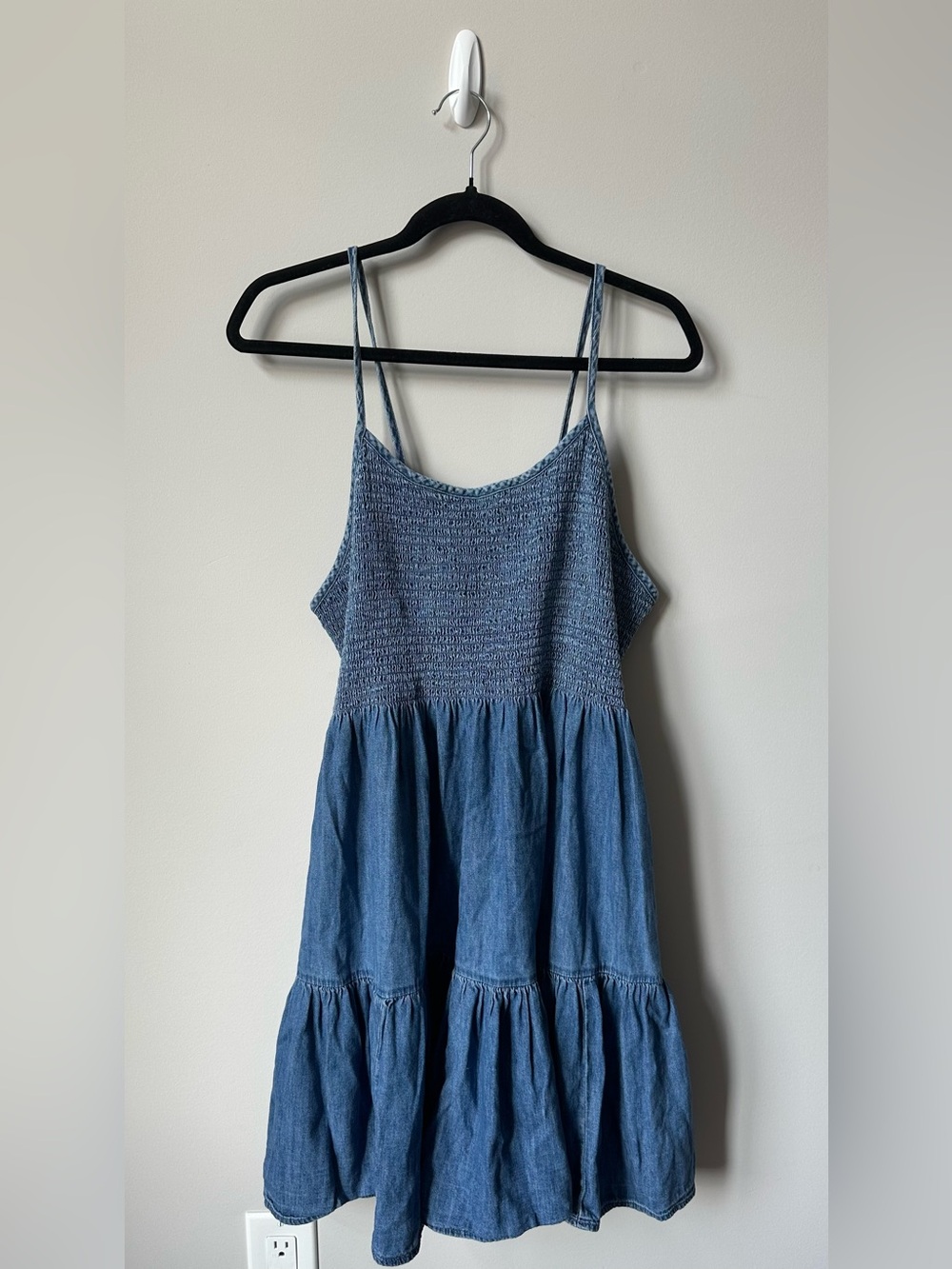GAP Light Blue Smocked Cami Tiered Mini Dress